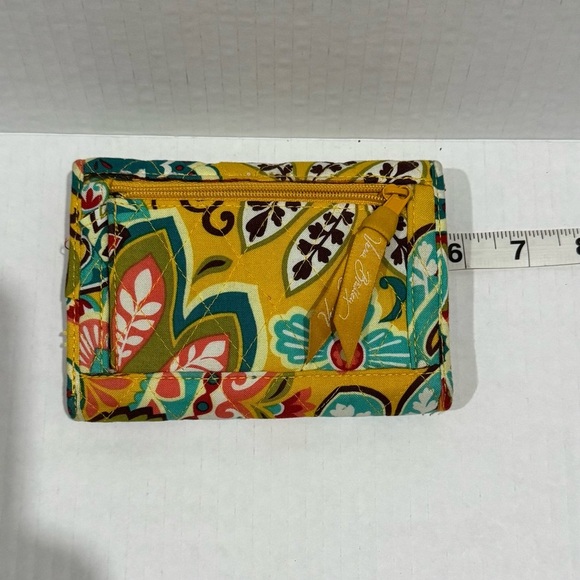Vera Bradley Provencal Euro Wallet Yellow Multi Paisley Floral Folding Snap - Picture 9 of 11